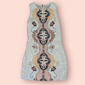 Marineblu White Sequin Sleevless Mini Dress Size Large